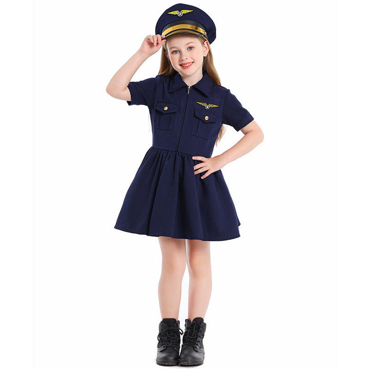 Mädchen Pilotinnenkleid mit schickem Schnitt und detailreichem Zubehör Echo Archiv