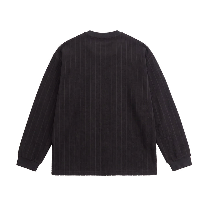 Unisex Gerippter Oversize-Pullover mit Raglanärmeln und Metalllogo Echoarchiv