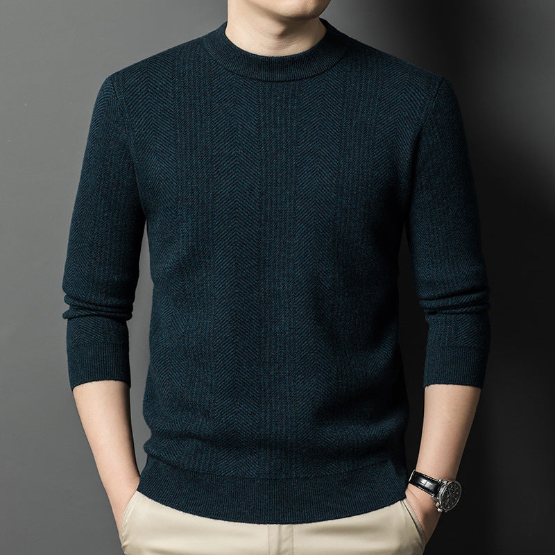 Herren eleganter Strickpullover mit strukturiertem Rautenmuster Echoarchiv