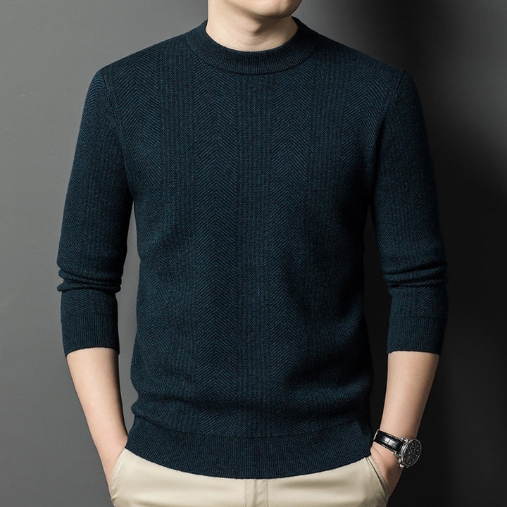 Herren eleganter Strickpullover mit strukturiertem Rautenmuster Echoarchiv