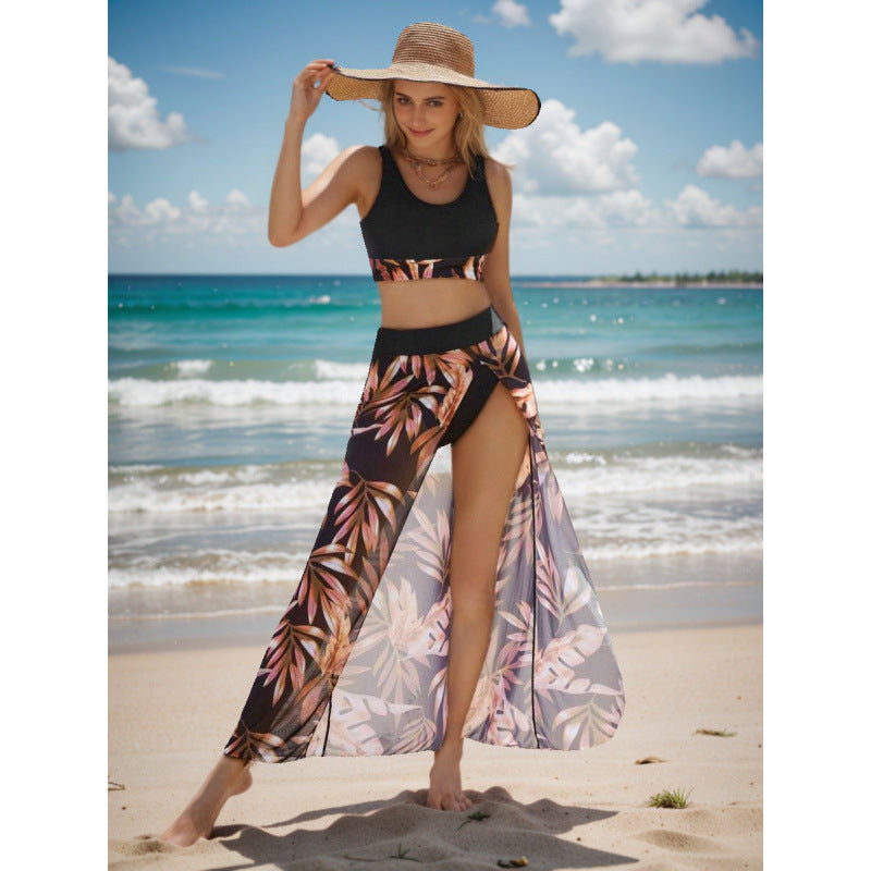 Damen Strandkleid mit modischem Hochschnitt und funktionalem Wickel-Design Echo Archiv