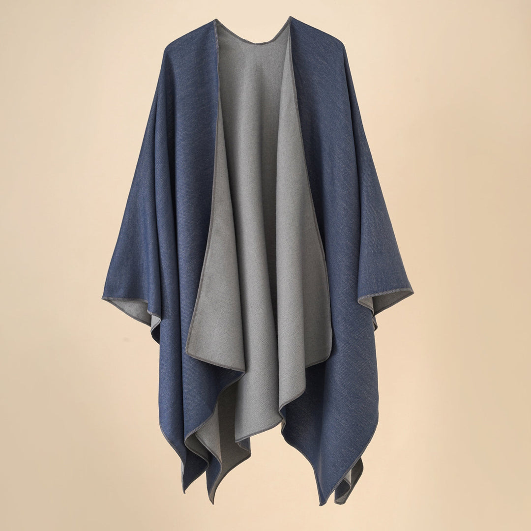 Damen Wohlfühl-Poncho Aus Weichem Wollmix mit Elegantem Schnitt Echoarchiv