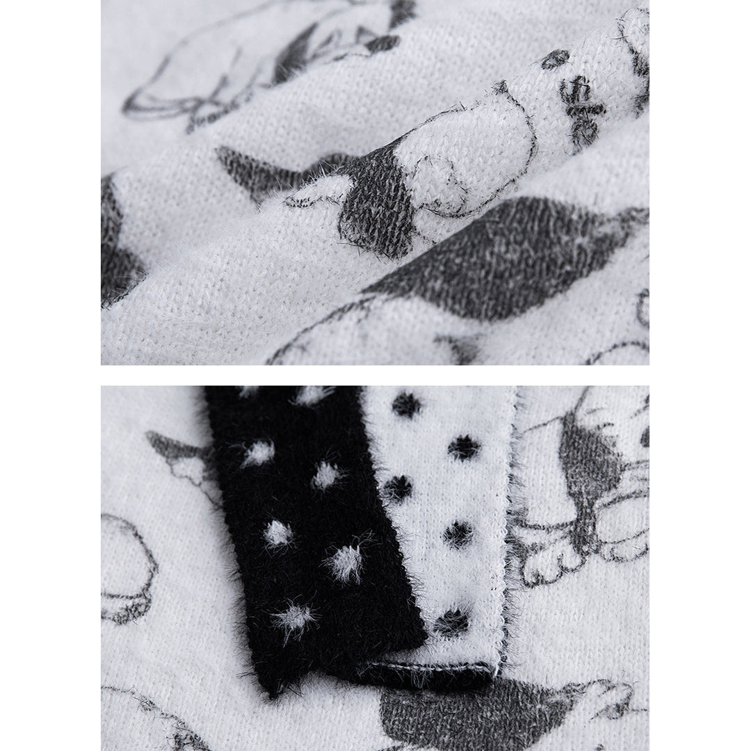 Damen Grobstrickpullover mit Tiermotiv Echoarchiv