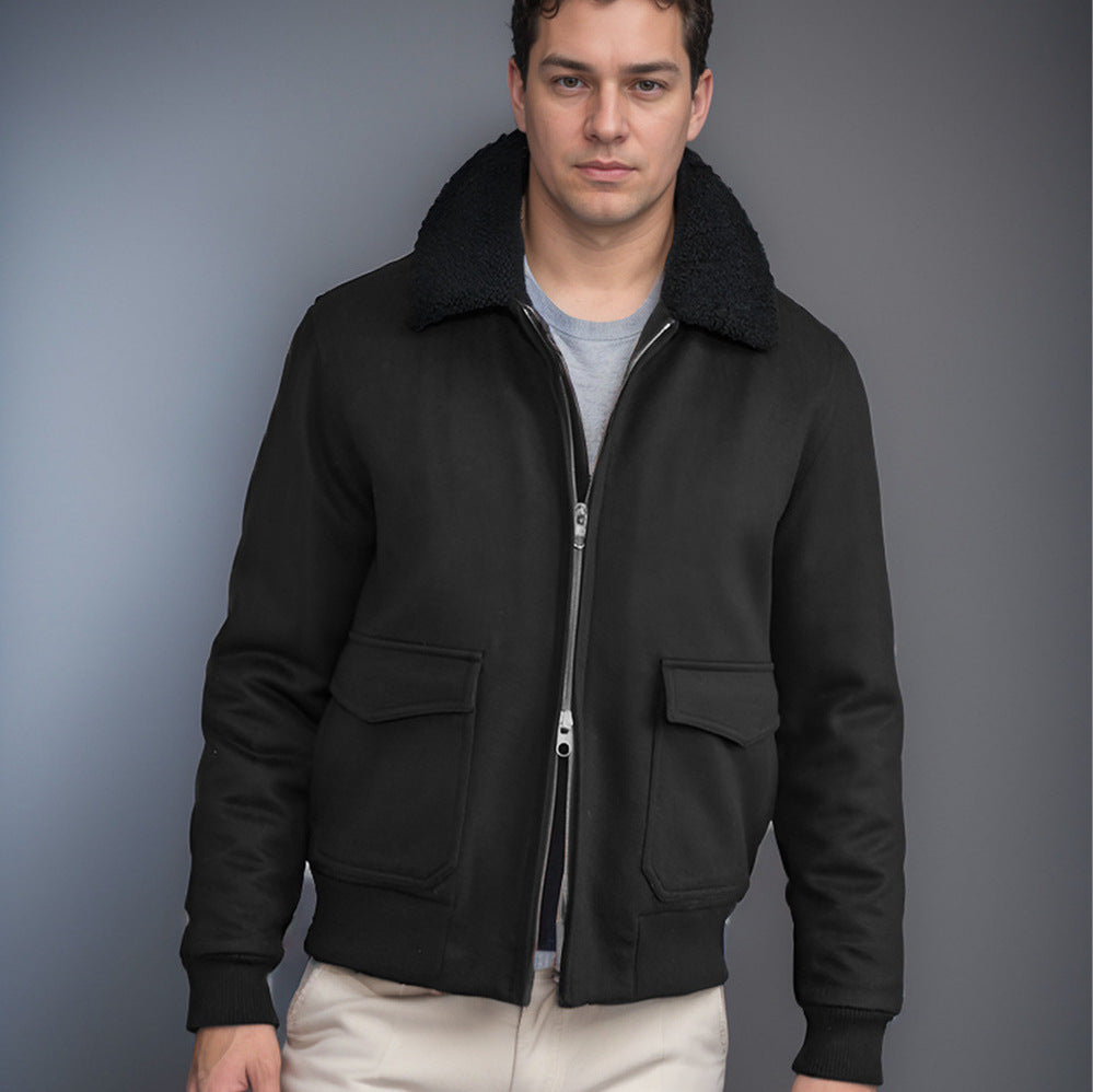 Herren warme Fleecejacke mit Stehkragen und praktischen Taschen Echoarchiv