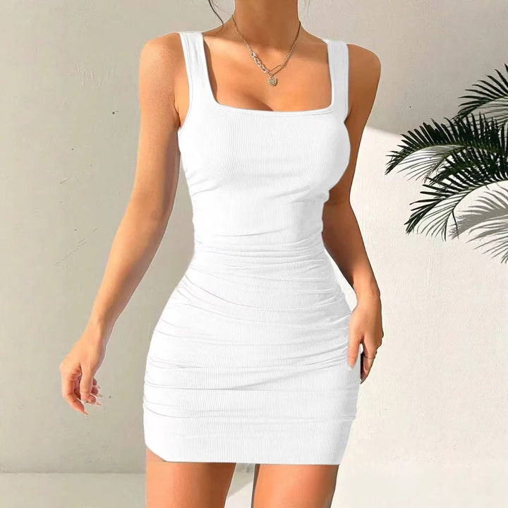 Damen figurbetontes Minikleid mit angeschnittenen Trägern und Raffung Echo Archiv