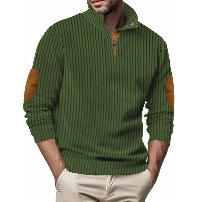 Herren Stepppullover mit strukturiertem Design und Kontrast-Patches Echoarchiv