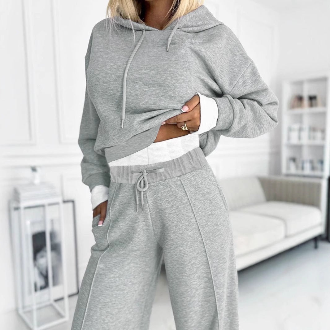 Damen nan kurzes Hoodie- und weite Jogger-Set aus weichem Baumwollmix Echo Archiv