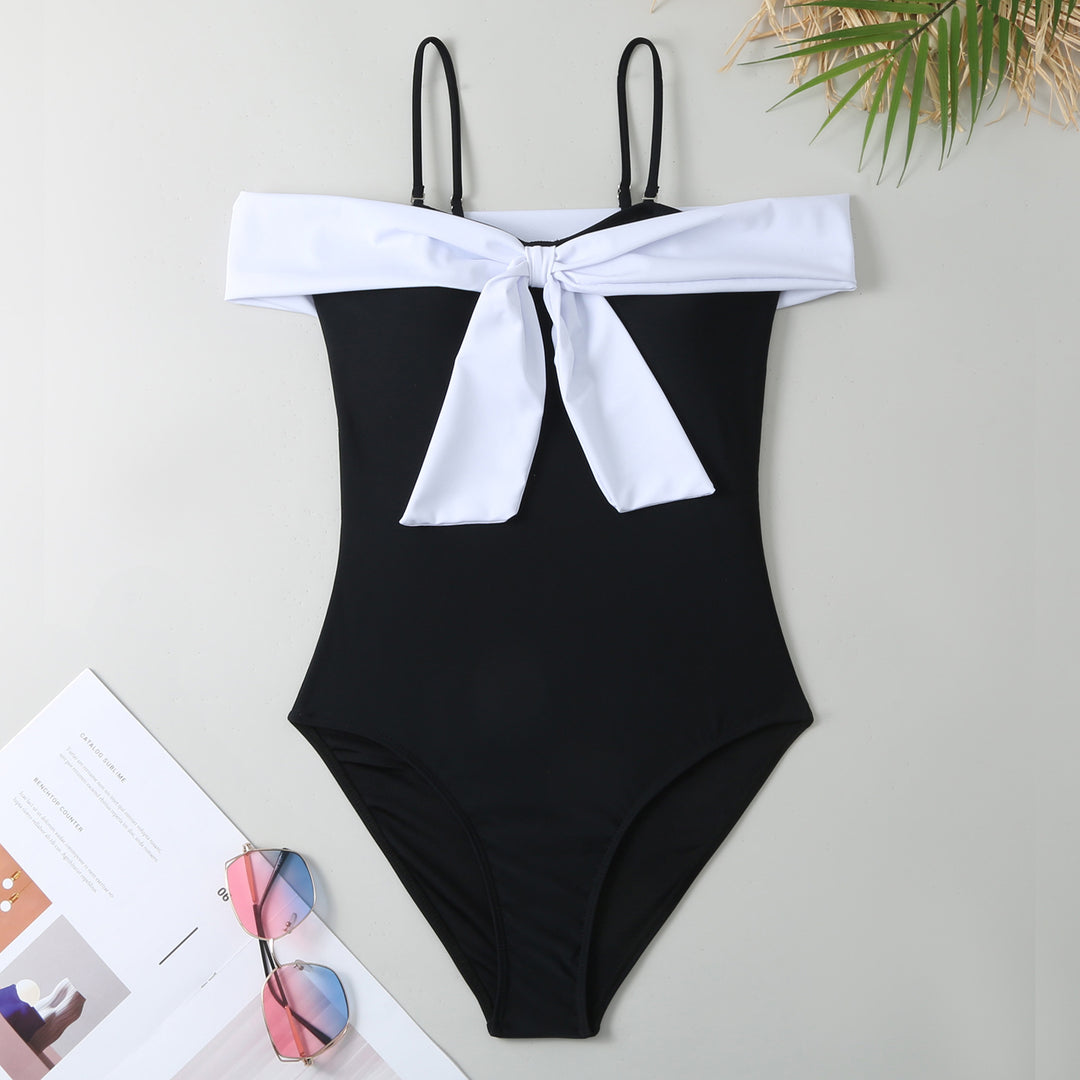 Damen Einteiler Badeanzug mit elegantem Wickel-Design und hohem Beinausschnitt Echo Archiv