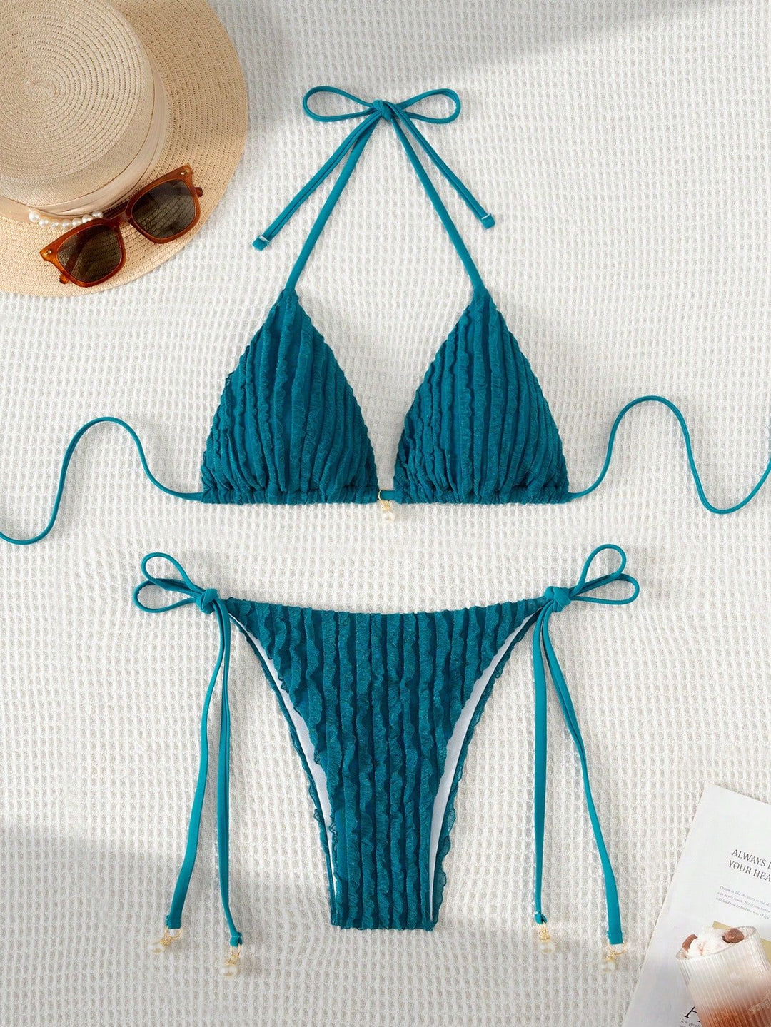 Damen Triangel-Bikini mit strukturierter Textur Echo Archiv