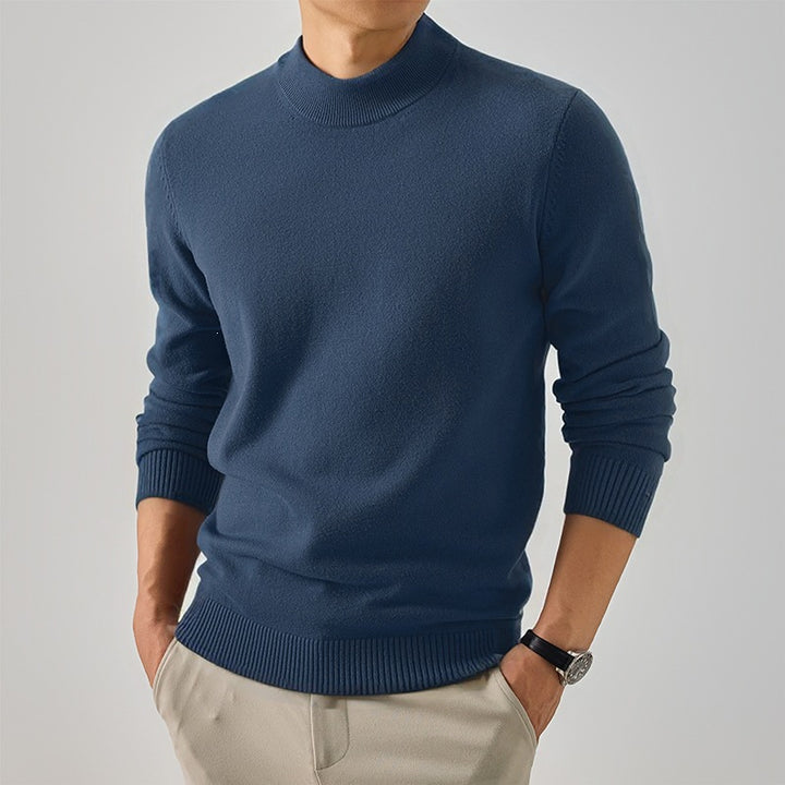 Herren Kurzer Rollkragen-Feinstrickpullover mit schmaler Silhouette Echo Archiv