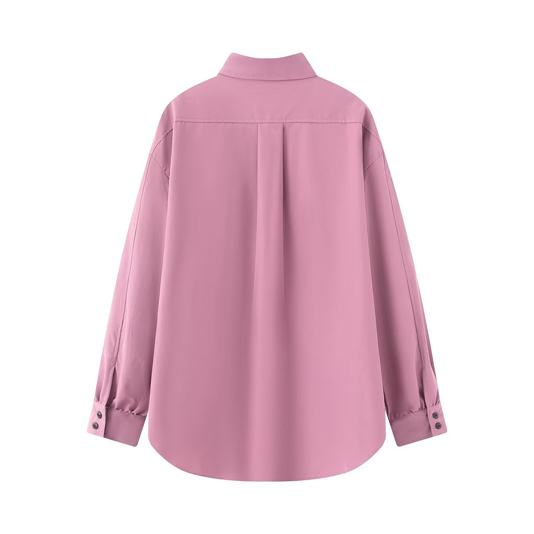 Damen Oversize-Hemdbluse mit großen Pattentaschen und verlängertem Saum Echo Archiv