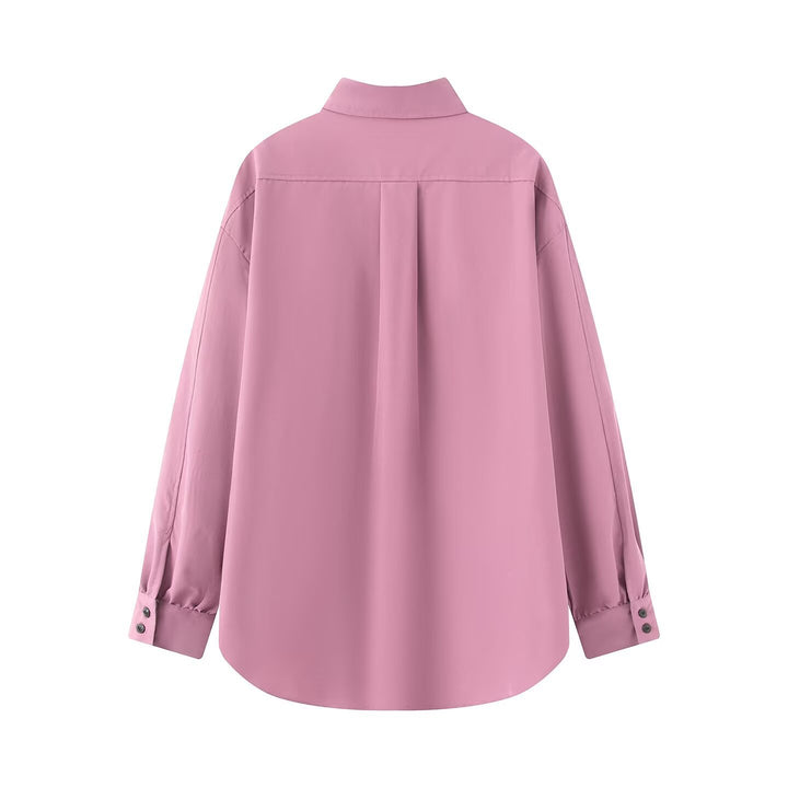 Damen Oversize-Hemdbluse mit großen Pattentaschen und verlängertem Saum Echo Archiv