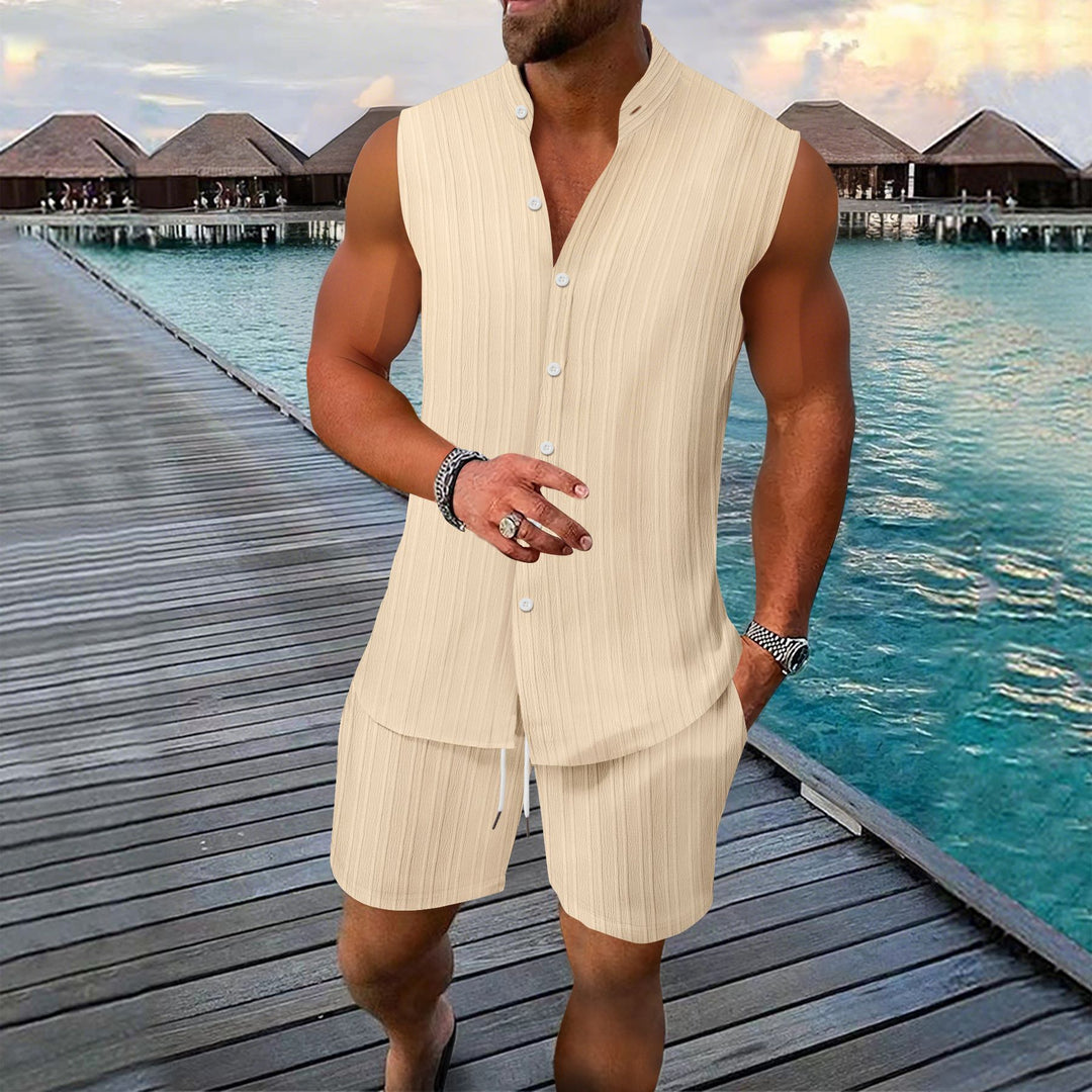 Männer Freizeit Ärmelloses Sommer Lounge Set Echoarchiv