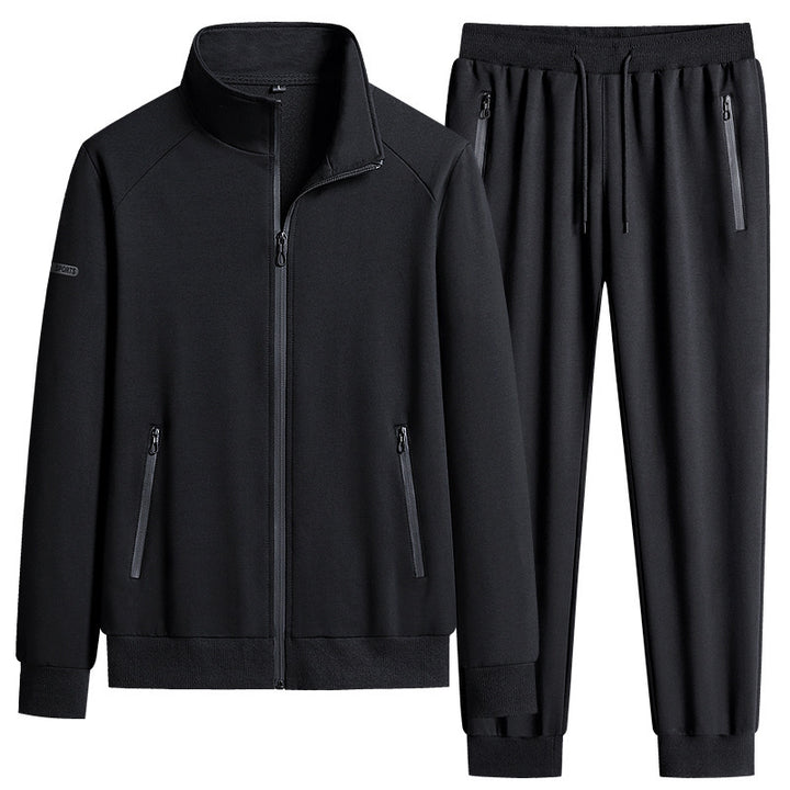 Herren Sportlicher Softshell-Trainingsanzug-Set mit fleecegefütterter Jacke und tapered Jogginghose Echo Archiv
