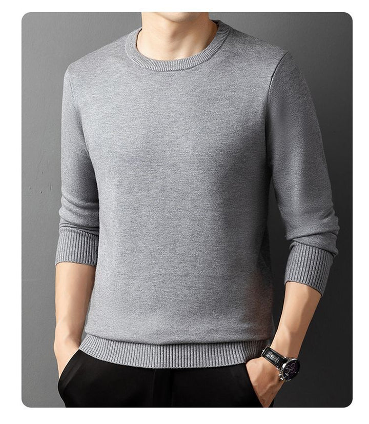 Herren eleganter Rundhals-Pullover aus feiner Baumwolle Echoarchiv