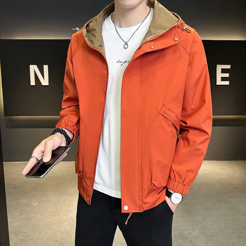 Herren Modische Übergangsjacke mit Kapuze und verstellbaren Bündchen Echo Archiv