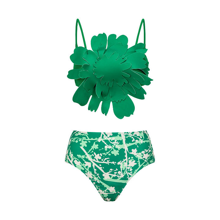Damen Bikiniset mit besonderem Blumendekor und langem Wickelrock Echo Archiv