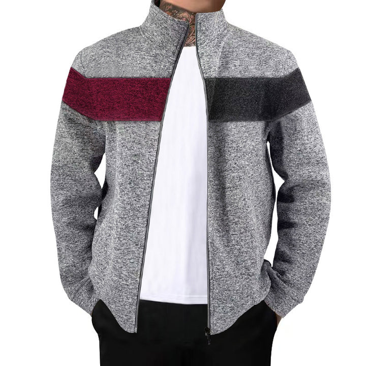 Herren Sportjacke mit kontrastierenden Farben und hohem Stehkragen Echoarchiv