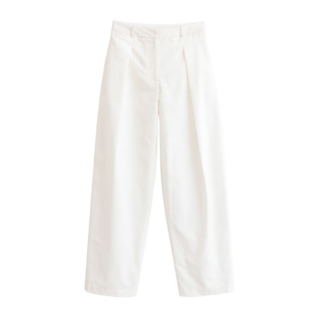 Damen Elegante High‑Waist Palazzo‑Hose mit Bügelfalte und geradem weitem Bein Echo Archiv