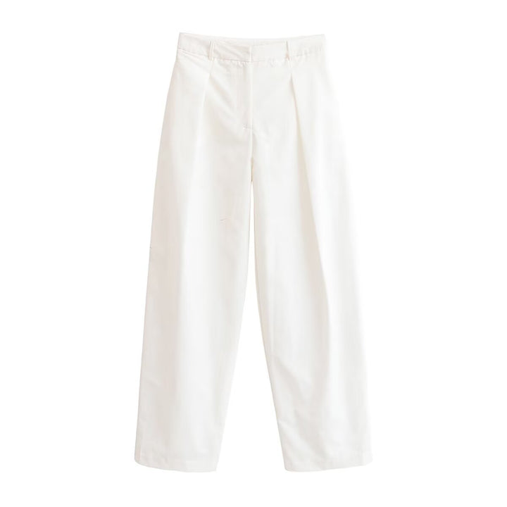 Damen Elegante High‑Waist Palazzo‑Hose mit Bügelfalte und geradem weitem Bein Echo Archiv