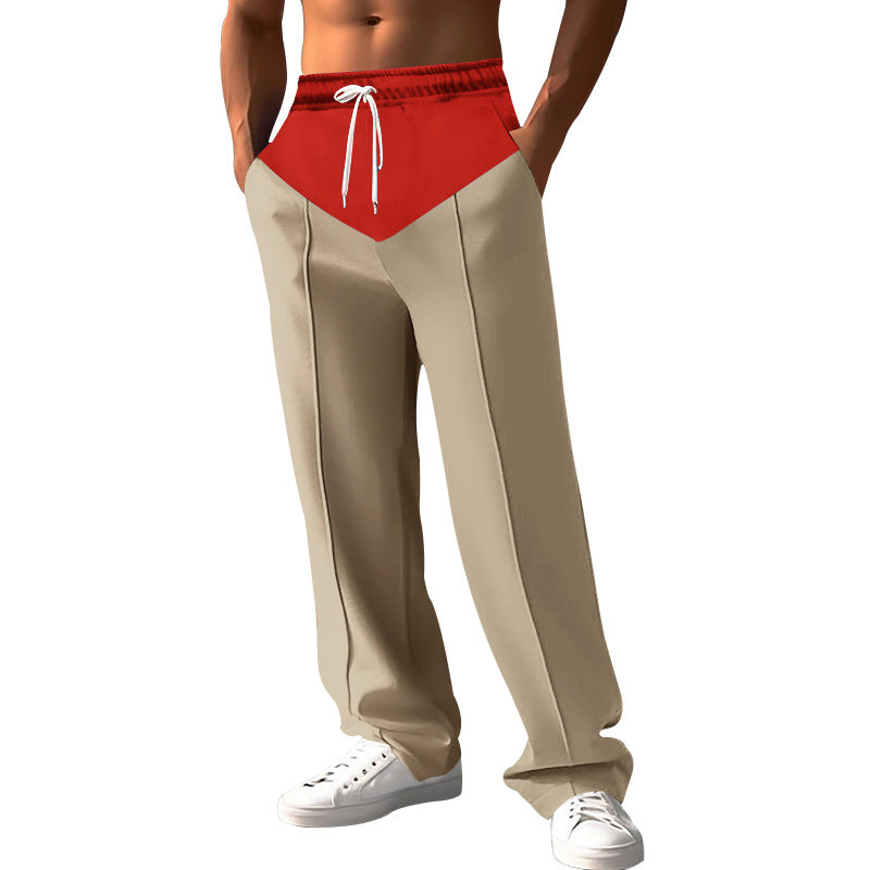 Herren nan Relaxed-Fit Sweathose mit V-Bund, Kordelzug, Eingrifftaschen und sichtbarer Bügelfalte Echo Archiv