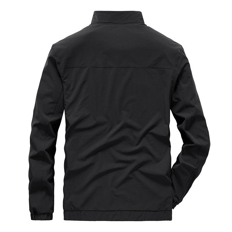 Herren Leichte Softshell-Windjacke mit Stehkragen wasserabweisenden Reißverschlüssen und Mesh-Innenfutter – Taviero