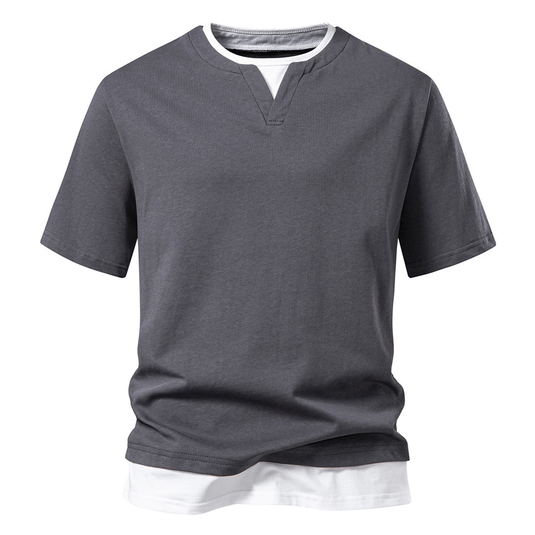 Herren lässiges V-Ausschnitt T-Shirt Echoarchiv