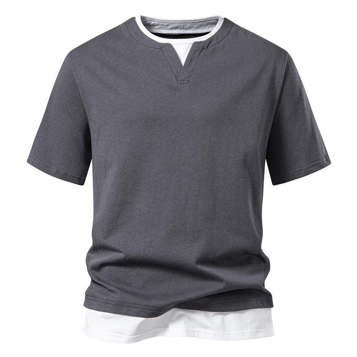 Herren lässiges V-Ausschnitt T-Shirt Echoarchiv