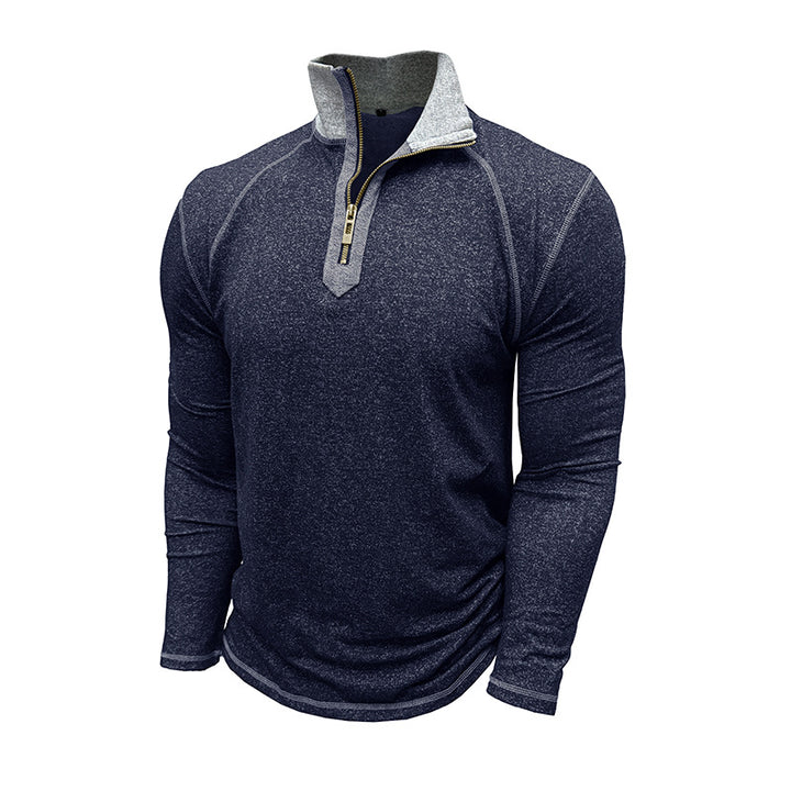 Herren Funktionspullover mit hohem Kragen und praktischer Zip-Detail Echoarchiv