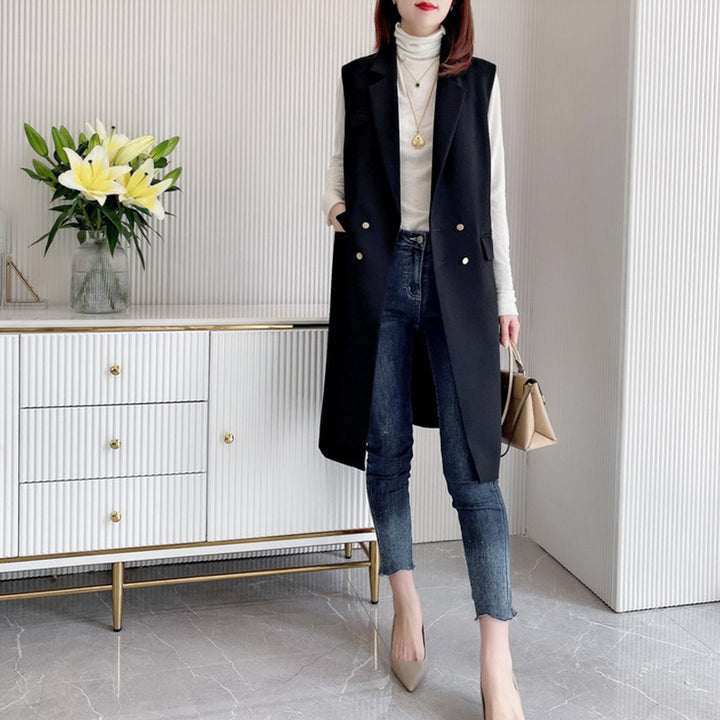 Damen Elegante Weste mit Gürtel Echoarchiv