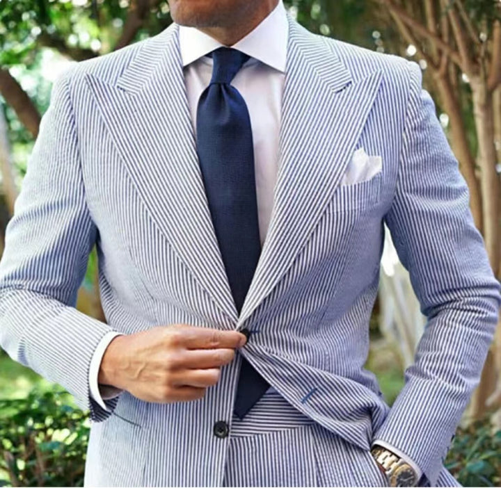Herren Elegant Gestreifter Anzugblazer Echoarchiv