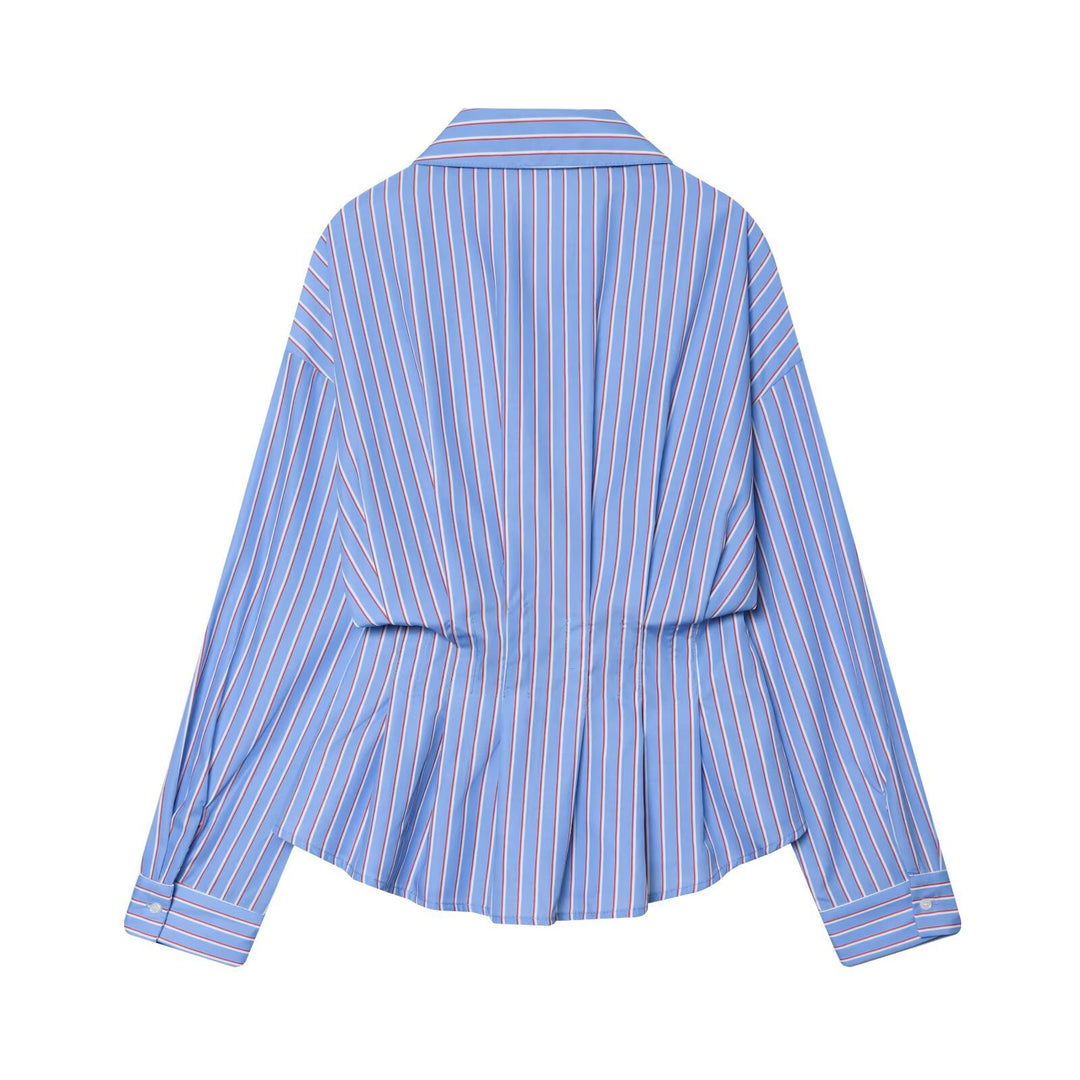 Damen Oversize-Hemdbluse mit Taillenraffung und Kentkragen Echo Archiv