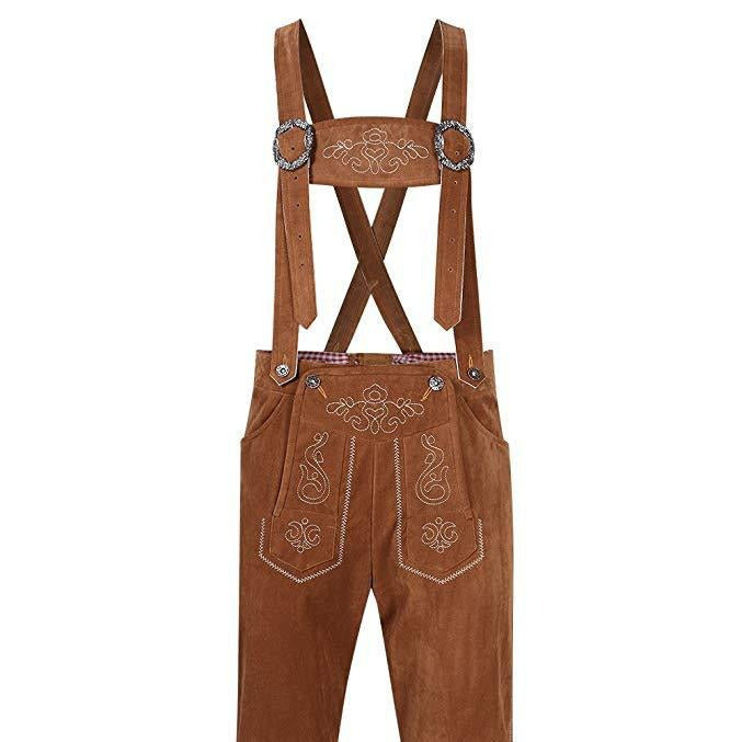 Damen  traditionelle Trachten Latzhose mit bestickten Taschen und verstellbaren Trägern Echo Archiv