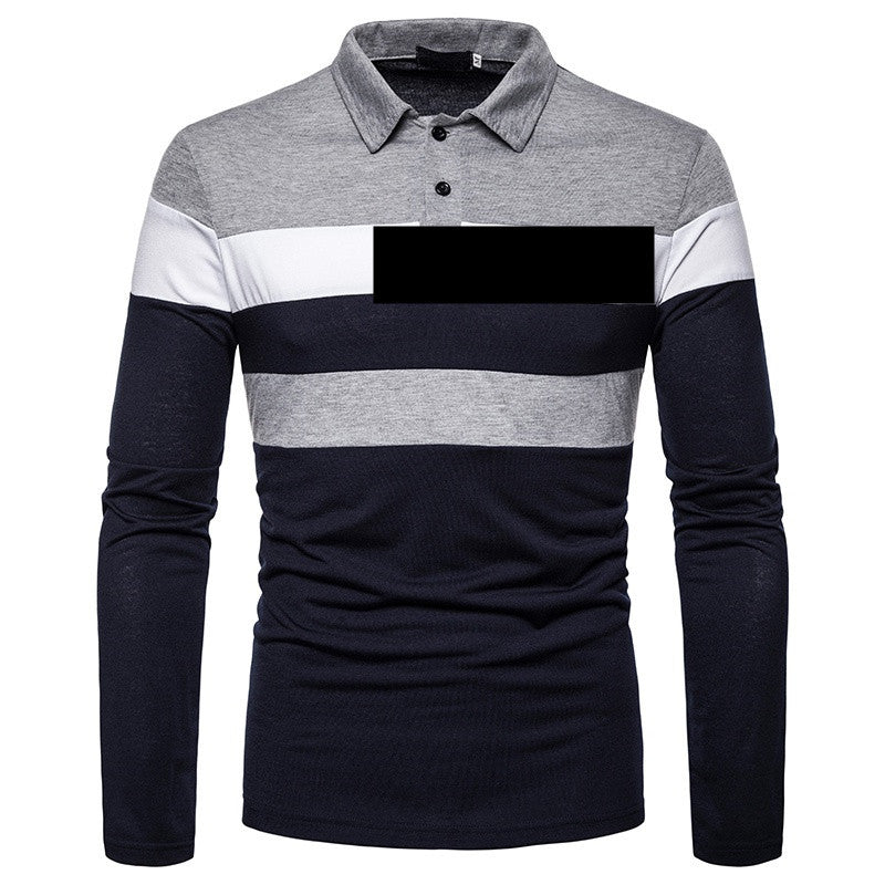 Herren Langarm Poloshirt mit stilvollem Farbblock-Design Echoarchiv