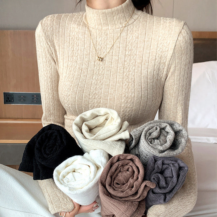 Damen Elegantes Langarm-Ripp-Oberteil Echo Archiv