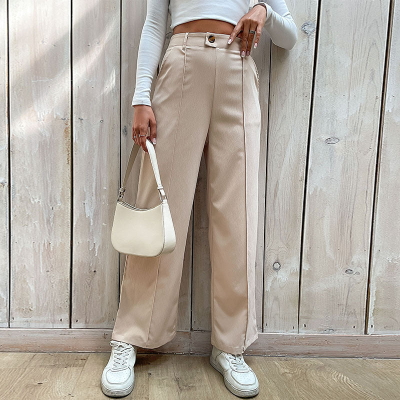Damen Elegante Hochtaillierte Stoffhose Echo Archiv