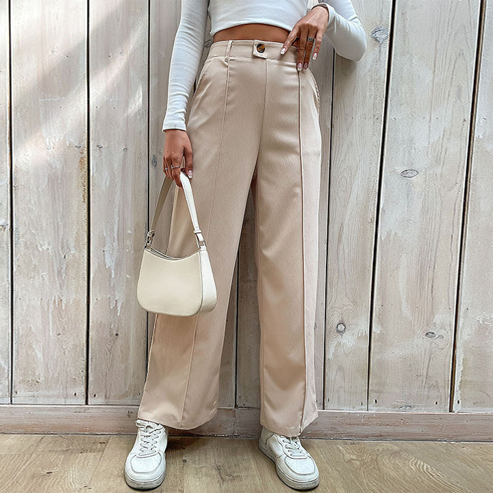 Damen Elegante Hochtaillierte Stoffhose Echo Archiv
