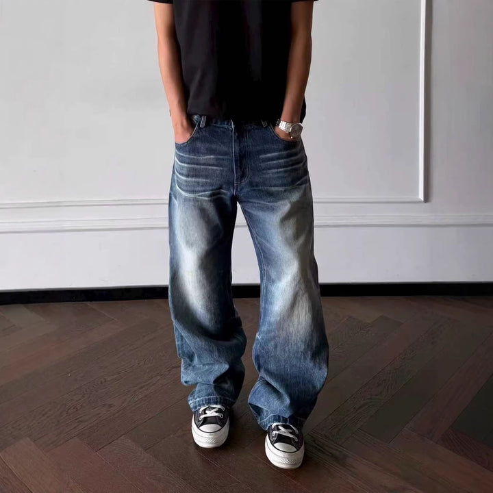 Herren Weit geschnittene Denim-Jeans mit Vintage-Effekten Echo Archiv