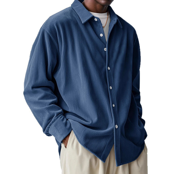 Herren nan oversized Kordhemd mit feiner Rippenstruktur und Relaxed-Fit Echo Archiv