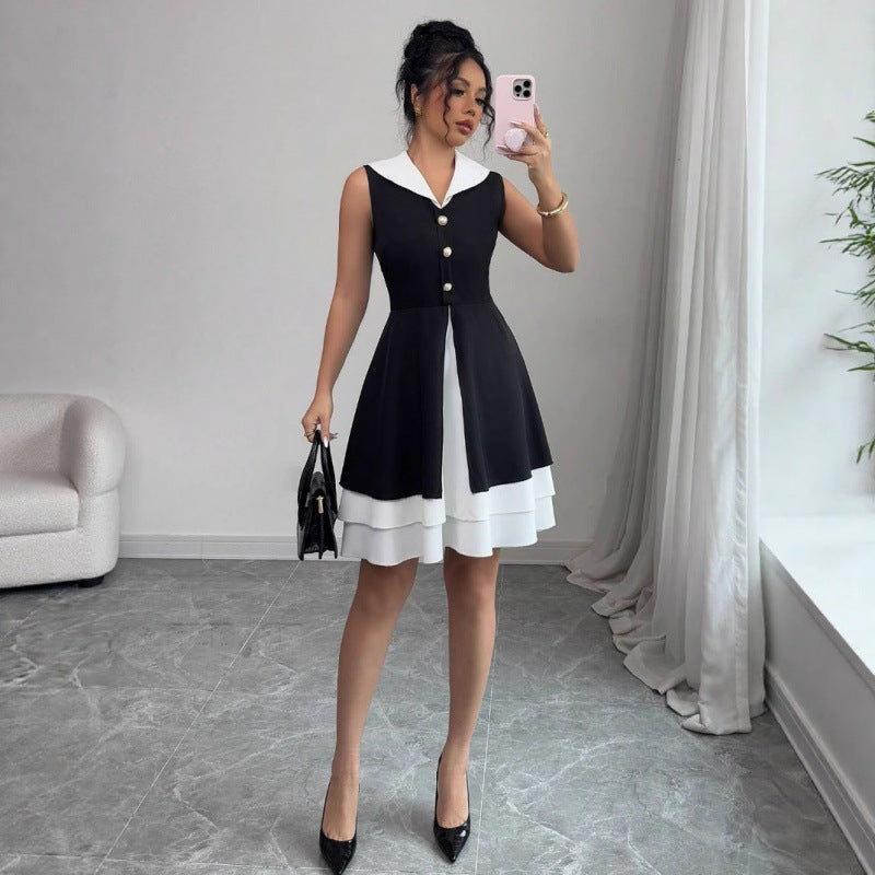 Damen Sommerkleid mit modischem Kragen und Knopfdetails Echo Archiv
