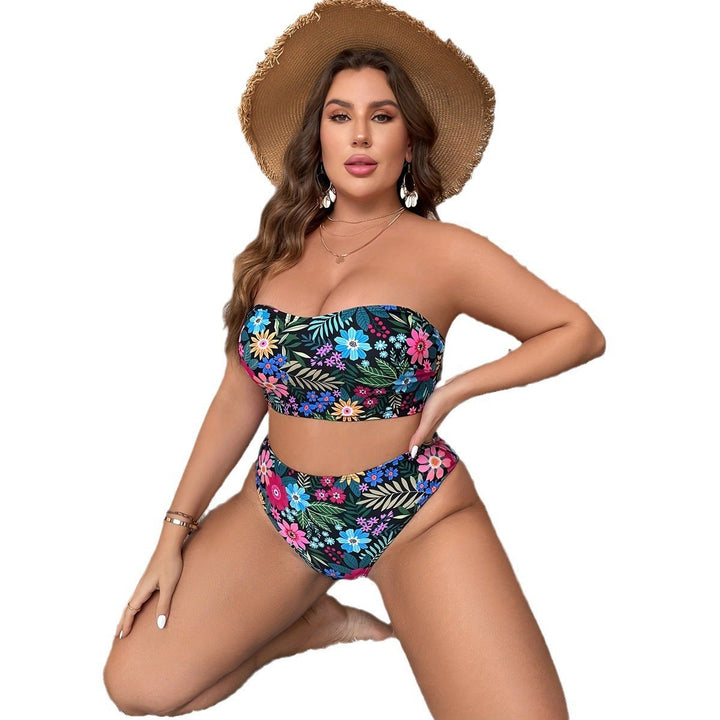 Damen Bandeau-Bikini mit floralem Design und hohem Bundeschnitt Echo Archiv