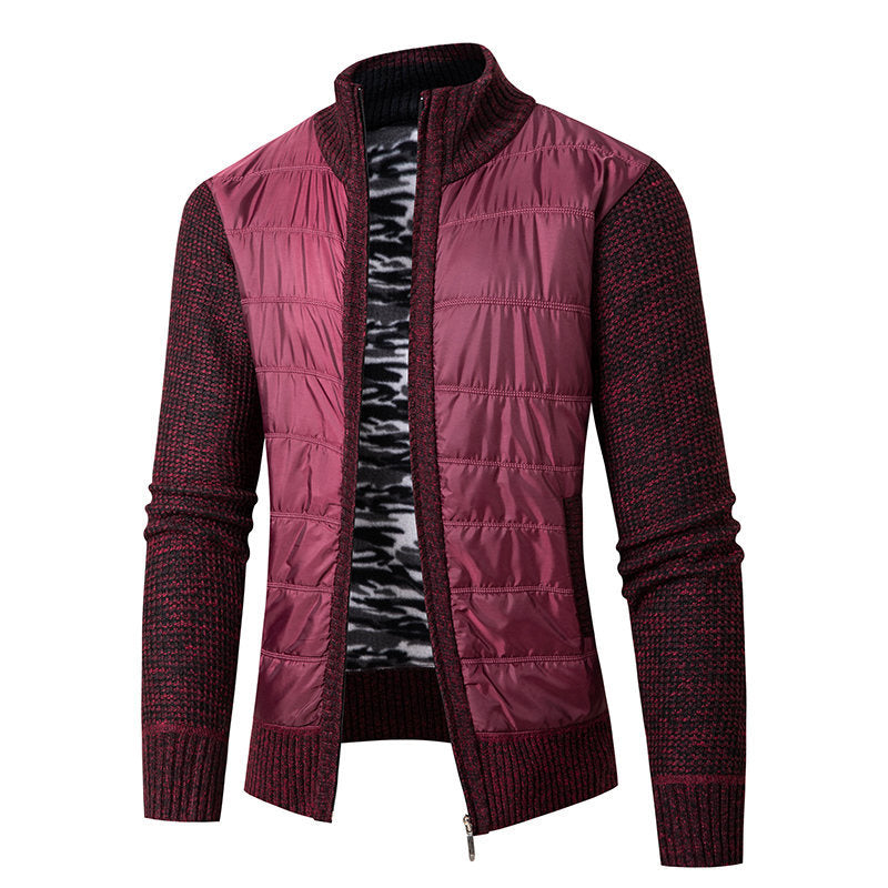 Herren Hybrid‑Strickjacke mit gesteppter Front und Stehkragen Echo Archiv
