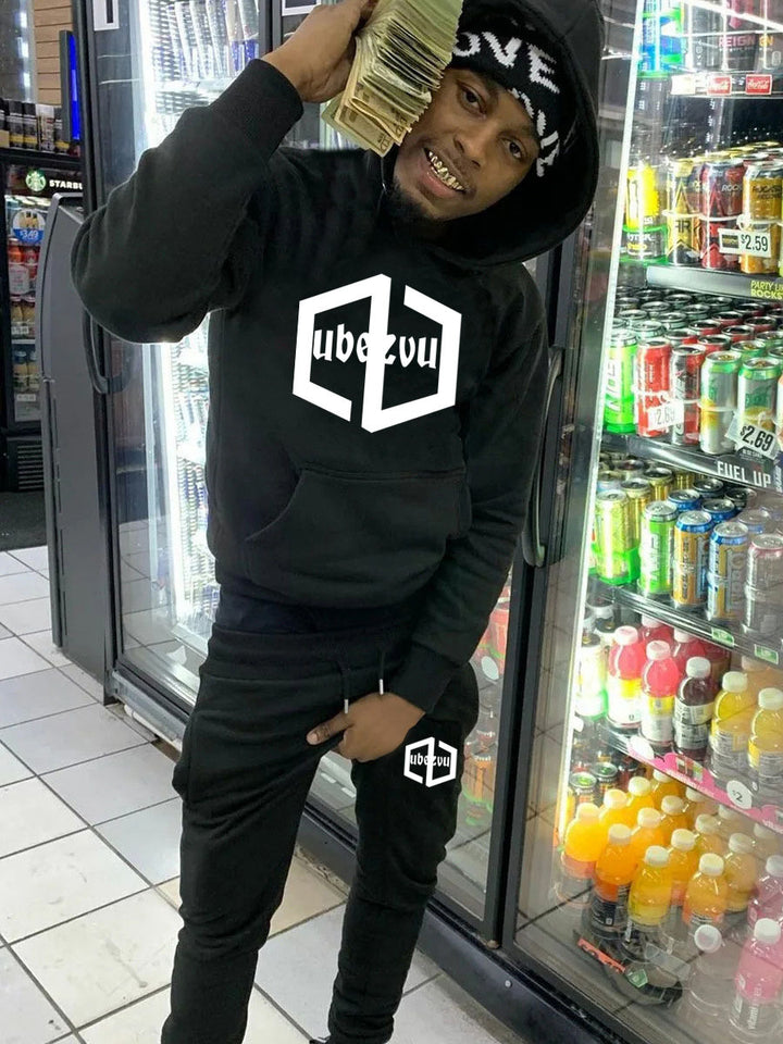 Herren Hoodie und Jogginghose Set mit praktischem Kängurutaschen-Design Echoarchiv