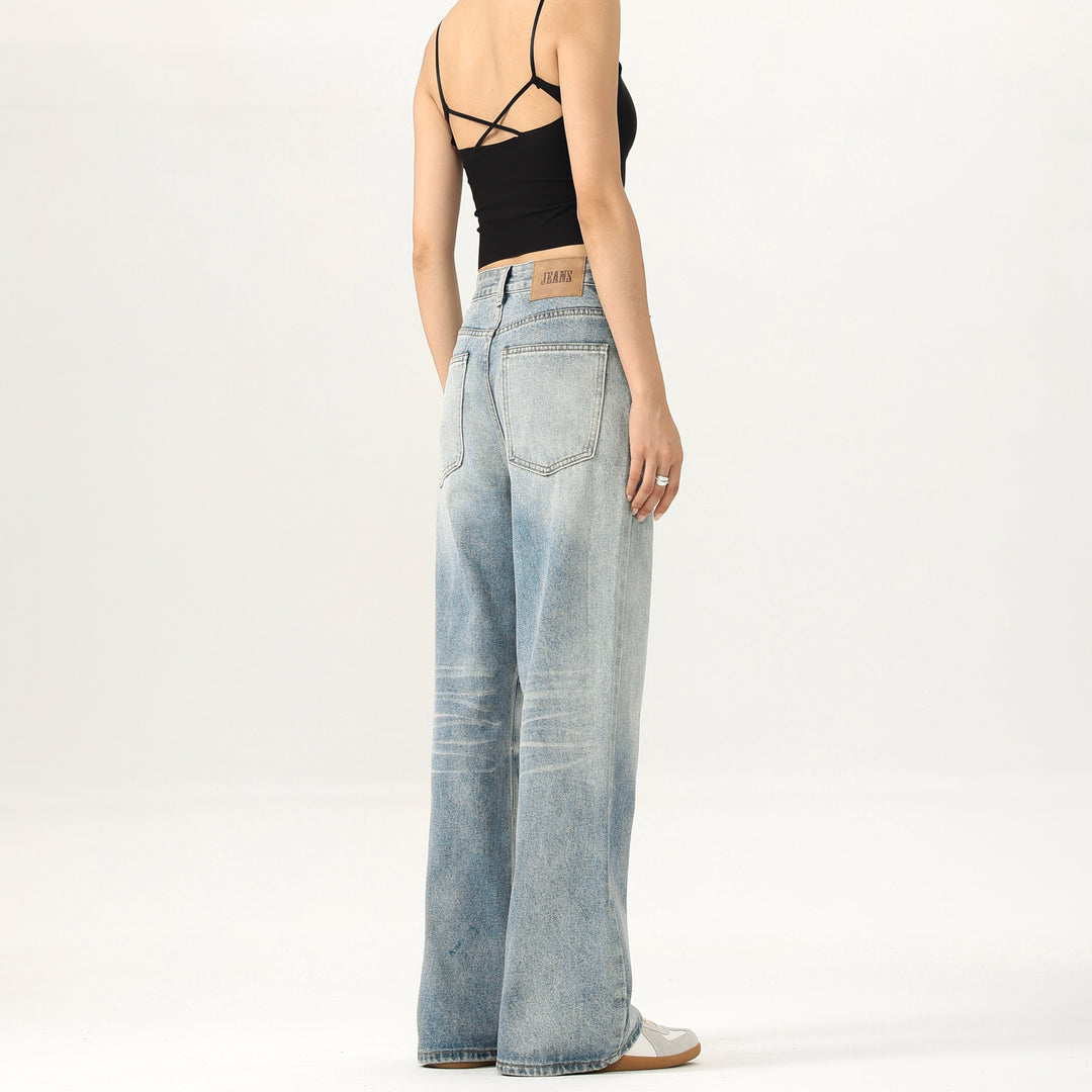 Damen Relaxed Straight-to-Flare Jeans im Vintage-Look mit extra langer Saumkante Echo Archiv