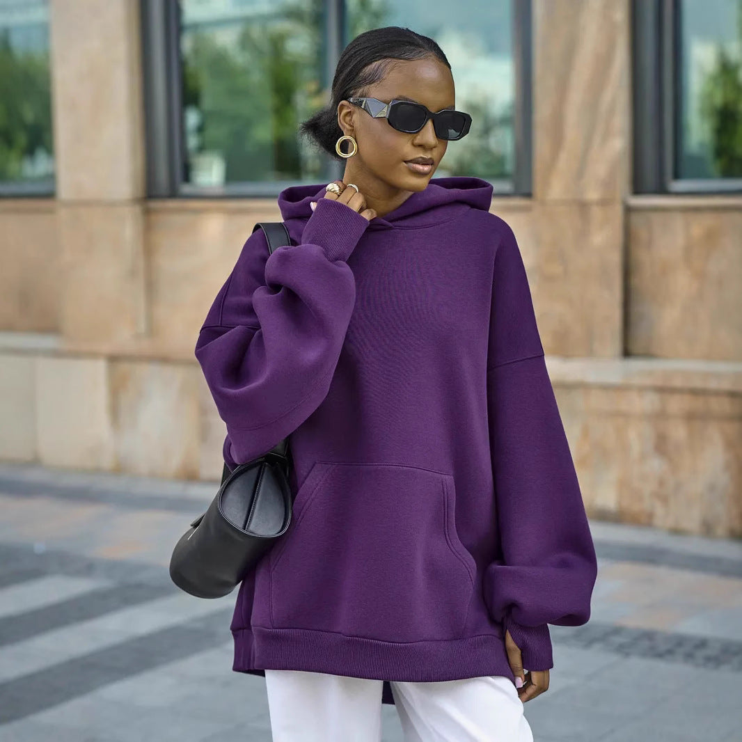 Damen Oversized Kapuzenpullover mit Kängurutasche Echo Archiv