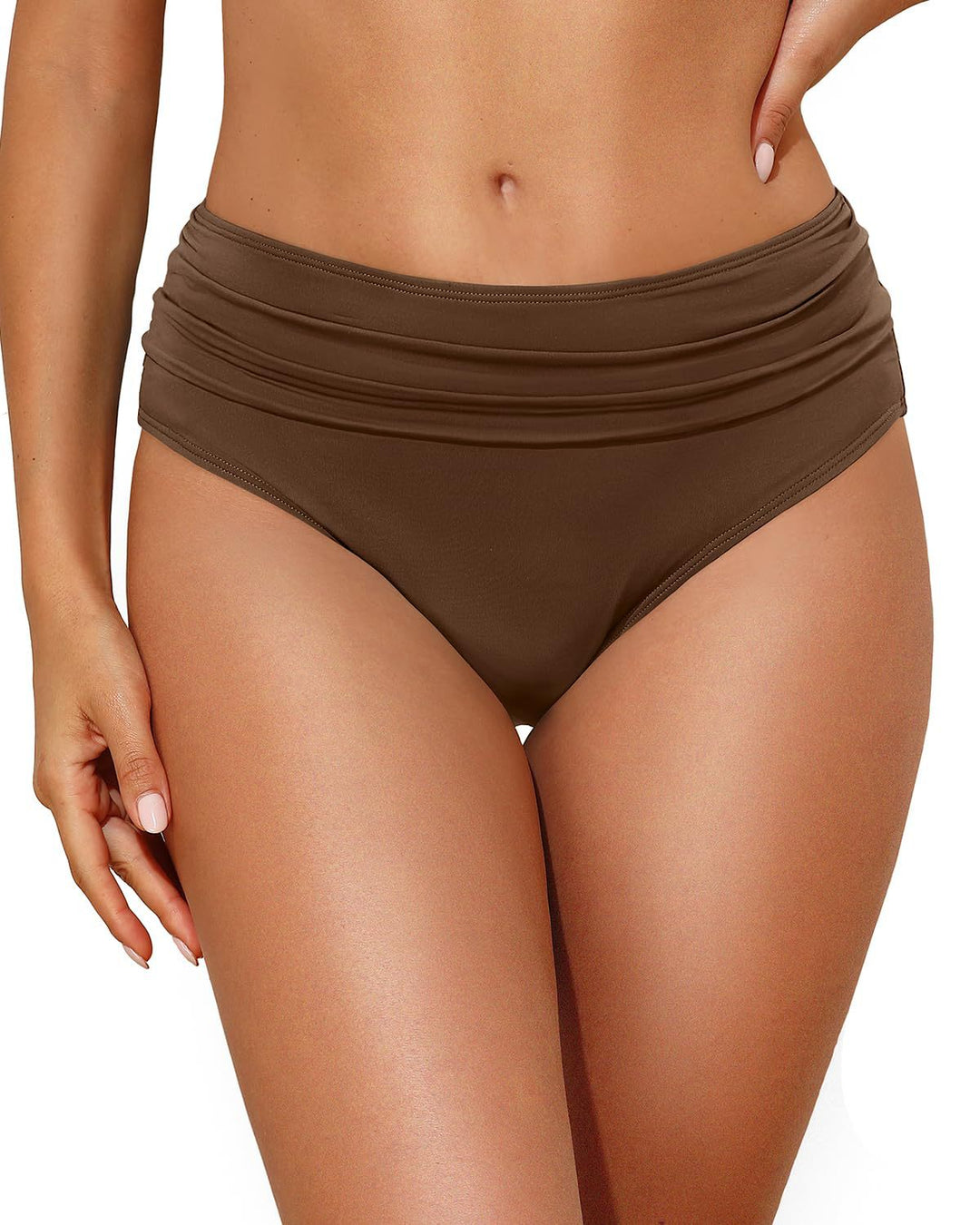Damen Hochtaillierte Bikinihose mit eleganter Raffung Echo Archiv
