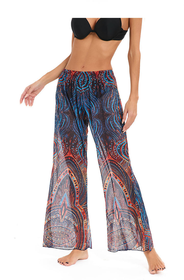Damen Leggings aus luftiger, transparenter Stoffqualität mit exotischem Muster Echo Archiv