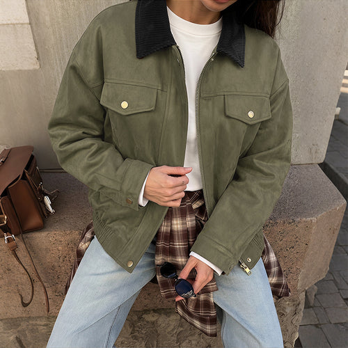 Damen Elegante Suede Jacke Echo Archiv