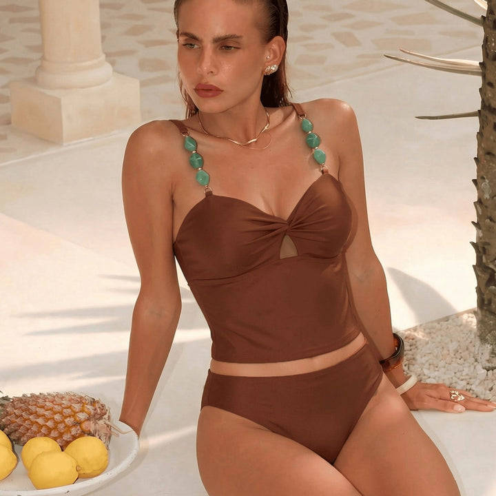 Damen Crop-Top Bikini mit dekorativen Trägerdetails Echo Archiv