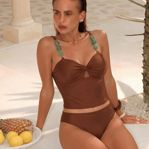 Damen Crop-Top Bikini mit dekorativen Trägerdetails Echo Archiv